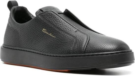 Santoni Leren sneakers Zwart