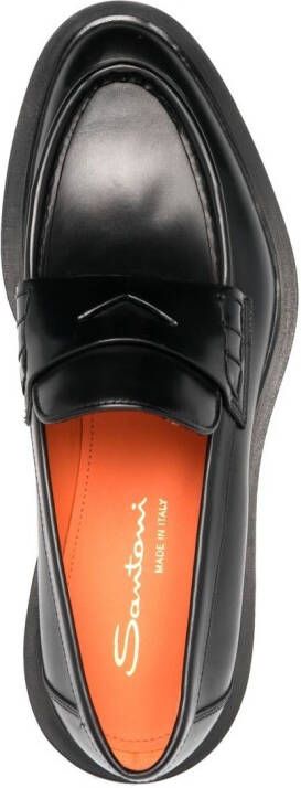 Santoni Loafers met geribbelde zool Zwart