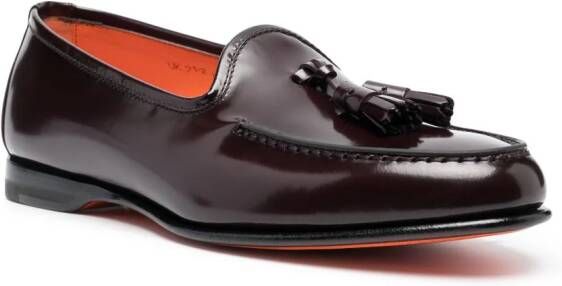 Santoni Loafers met kwastje Rood