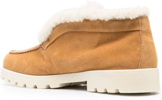 Santoni Loafers met lammy voering Beige