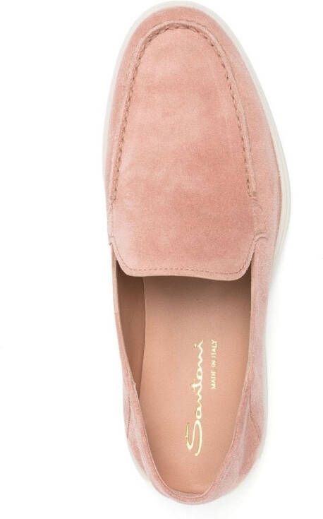 Santoni Loafers met ronde neus Roze