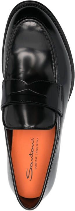 Santoni Loafers met ronde neus Zwart