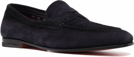 Santoni Loafers met stiksel Blauw