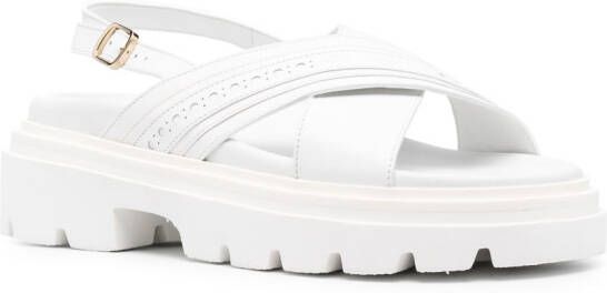 Santoni Leren sandalen Wit