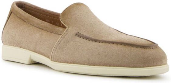 Santoni Malibu leren loafers met ronde neus Beige