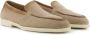 Santoni Malibu leren loafers met ronde neus Beige - Thumbnail 3