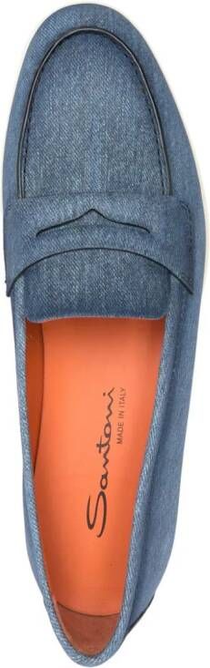 Santoni Malibu leren loafers Blauw