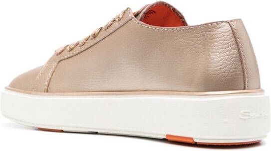 Santoni Sneakers met metallic gesp Goud
