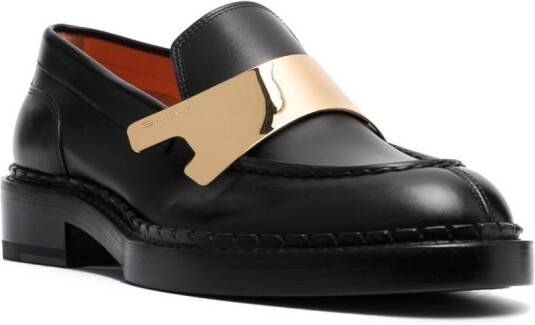 Santoni Metallic loafers Zwart