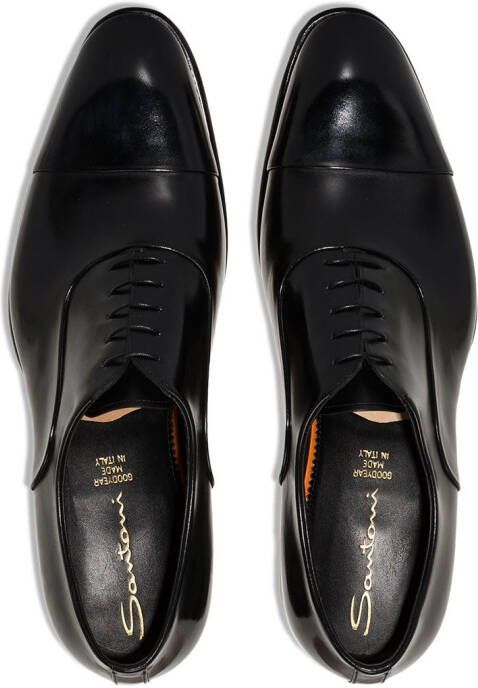 Santoni Oxford leren schoenen Zwart