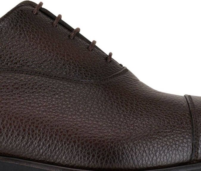 Santoni Oxford schoenen van bewerkt leer Bruin