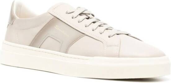 Santoni Leren sneakers met vlakken Grijs