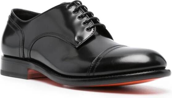 Santoni Lakleren Oxford schoenen Zwart