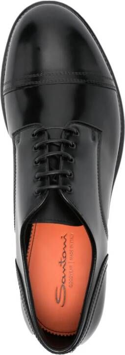 Santoni Lakleren Oxford schoenen Zwart