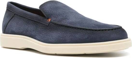 Santoni Suède loafers Blauw