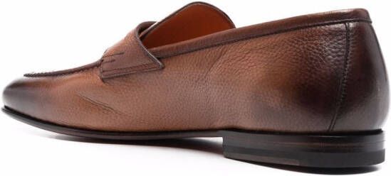 Santoni Penny leren loafers Bruin