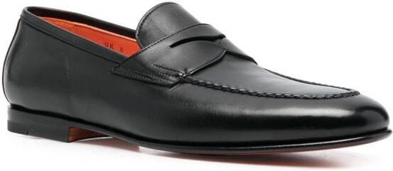 Santoni Penny leren loafers Zwart