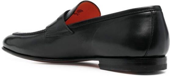 Santoni Penny leren loafers Zwart