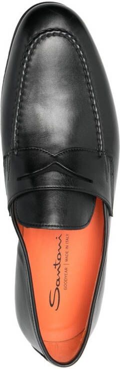 Santoni Penny leren loafers Zwart