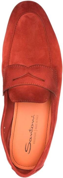 Santoni Suède loafers Rood