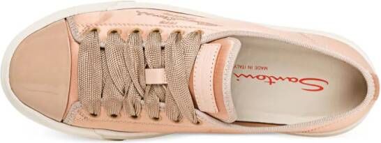 Santoni Satijnen sneakers met plateauzool Roze