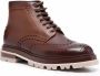 Santoni Polacco brogue enkellaarzen Bruin - Thumbnail 2