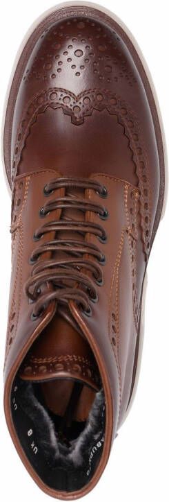 Santoni Polacco brogue enkellaarzen Bruin