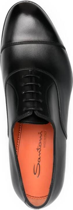 Santoni Leren Oxford schoenen Zwart