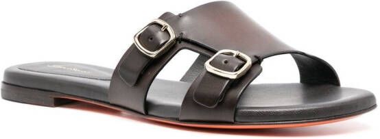 Santoni Sandalen met dubbele gesp Bruin