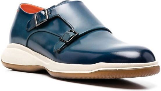 Santoni Schoenen met dubbele gesp Blauw