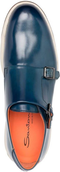 Santoni Schoenen met dubbele gesp Blauw