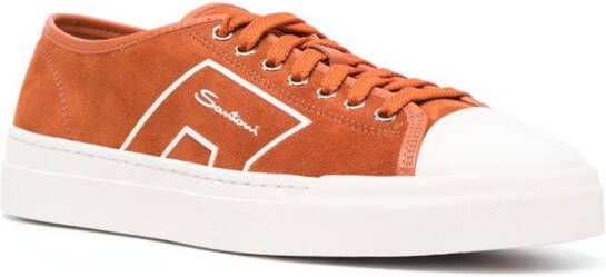 Santoni Suède sneakers Oranje