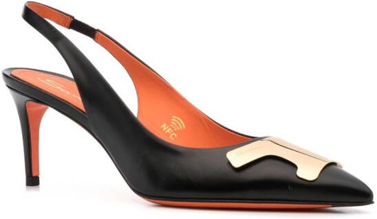 Santoni Sibille leren pumps Zwart