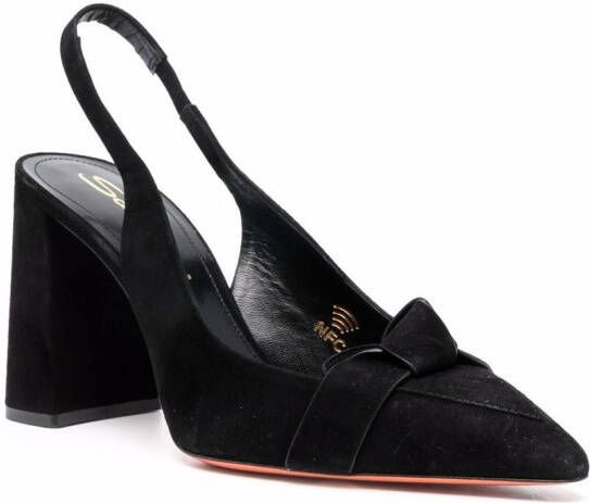 Santoni Slingback pumps verfraaid met knoop Zwart