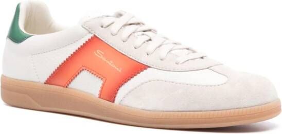 Santoni Sneakers met colourblocking en vlakken Wit