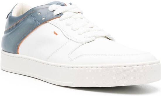 Santoni Sneakers met colourblocking Wit