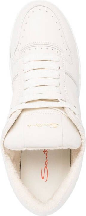 Santoni Sneakers met geborduurd logo Beige