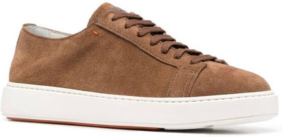 Santoni Sneakers met logo-reliëf Bruin