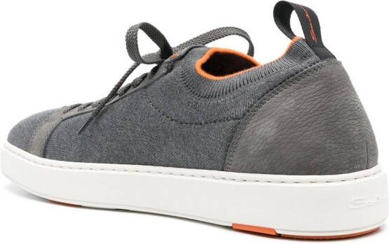 Santoni Soksneakers met contrasterende afwerking Grijs