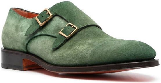 Santoni Suède gespschoenen Groen