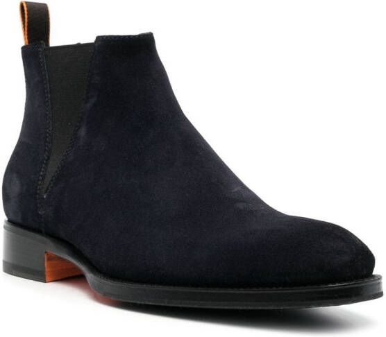 Santoni Suède enkellaarzen Blauw