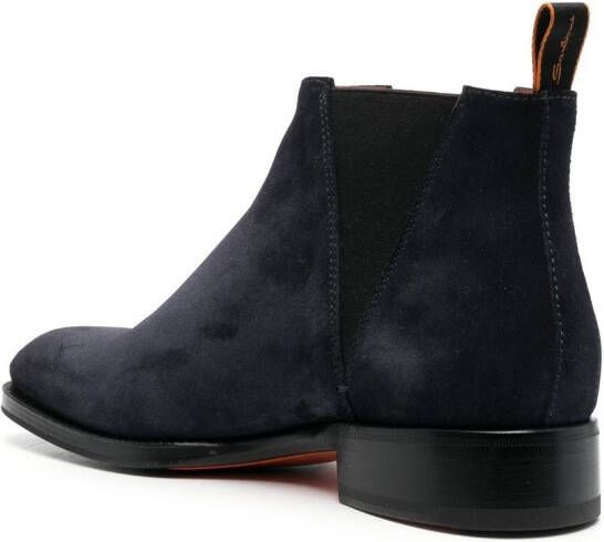 Santoni Suède enkellaarzen Blauw