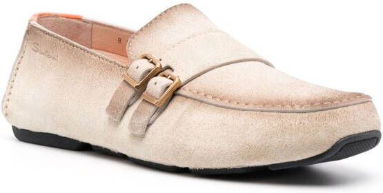 Santoni Suède gespschoenen Beige