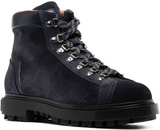 Santoni Suède veterlaarzen Blauw