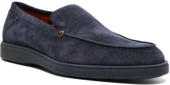 Santoni Suède loafers Blauw