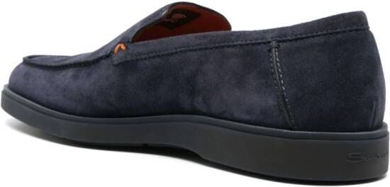 Santoni Suède loafers Blauw