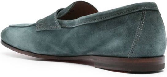 Santoni Suède loafers Blauw