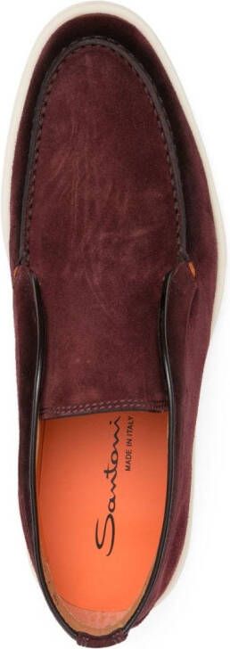 Santoni Suède loafers Rood