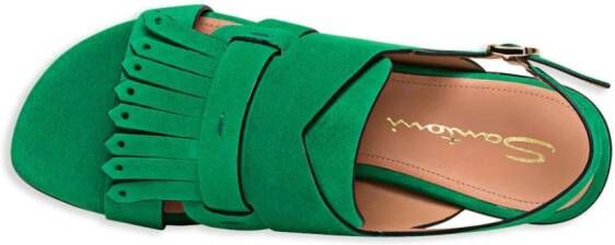 Santoni Suède sandalen met franje Groen