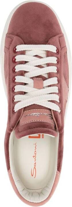 Santoni Suède sneakers Roze